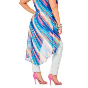 Sheer Tie-Dye Hi-Lo Tunic